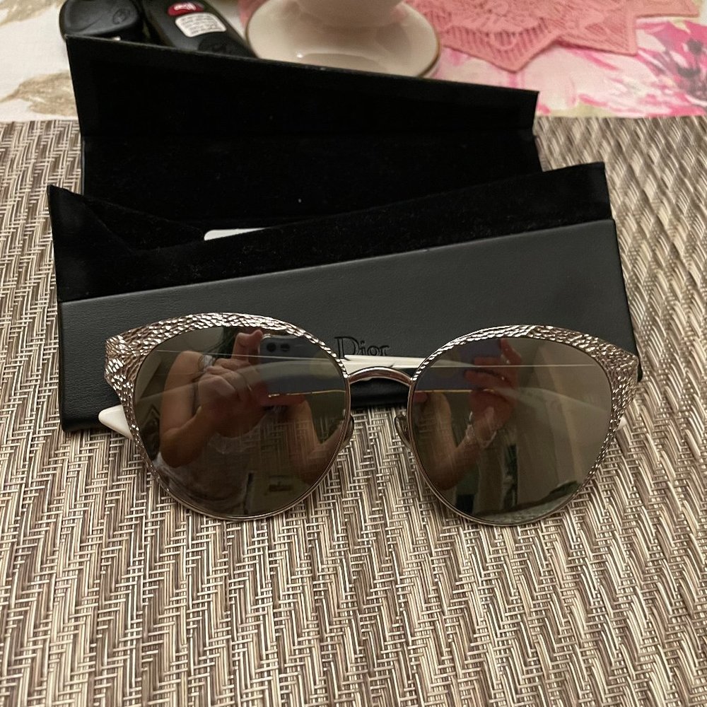 Silver Dior Unique Sunglasses